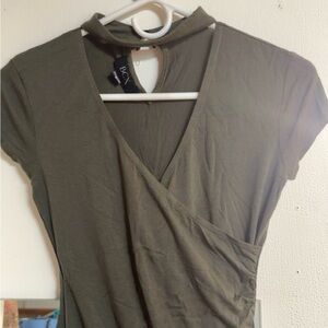 BCX Khaki Wrap Bodysuit
